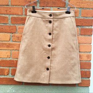 J.Crew button front wool skirt
